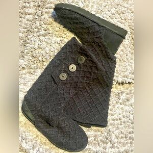 Ugg Australia Black Lattice Cardy Sweater Knit Boots Women’s Size 10